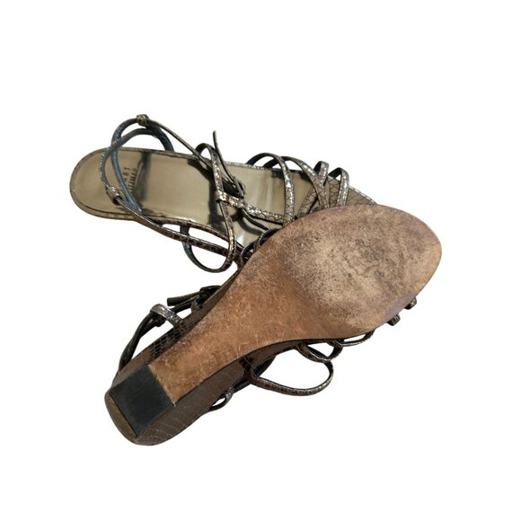 STUART WEITZMAN Silver Leather Sandals Size 8 - Picture 8 of 8